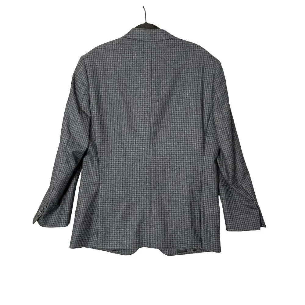 Jos A. Banks Wool Tailored Fit Blazer Men's 44 Long Check Plaid Sportscoat